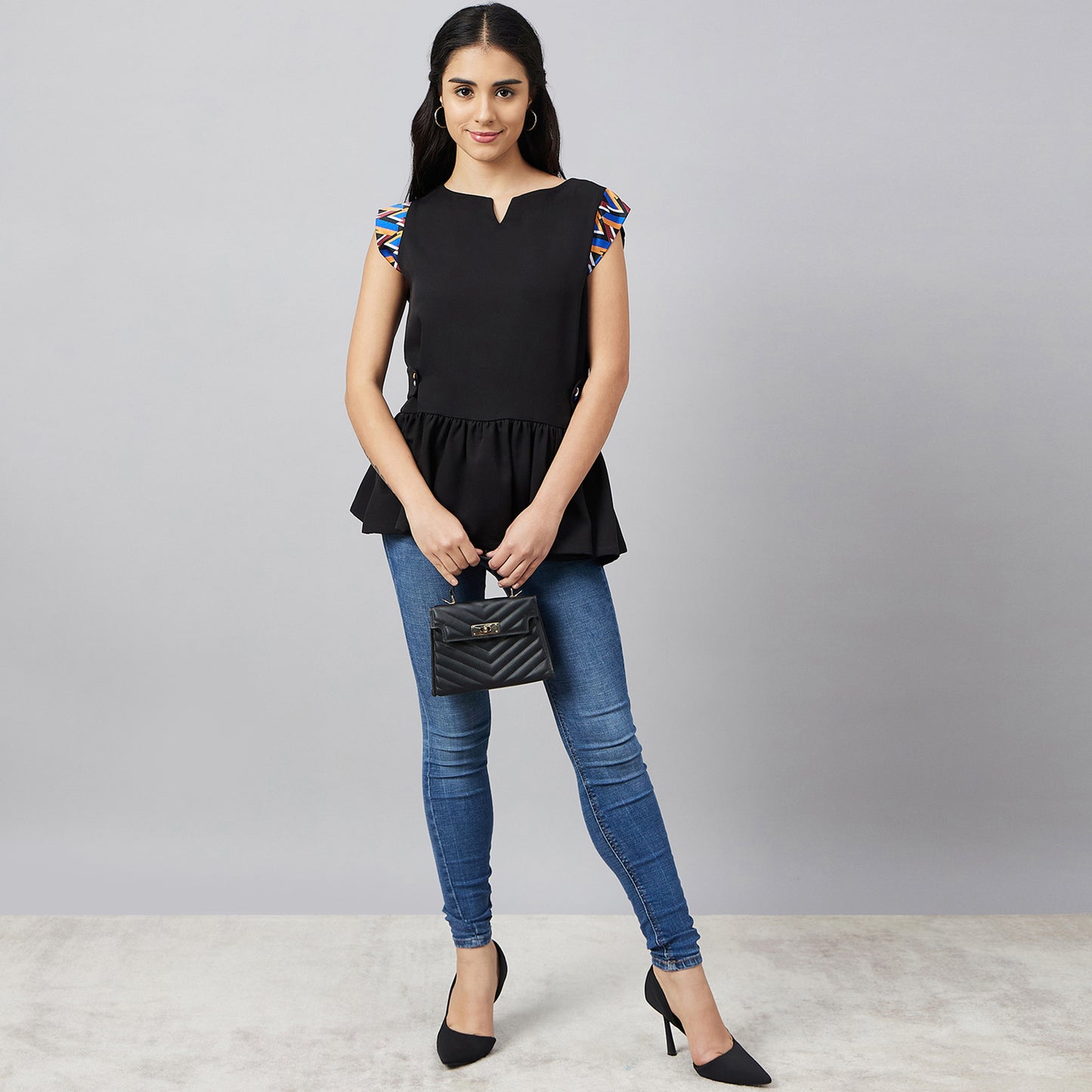 Black Peplum Top