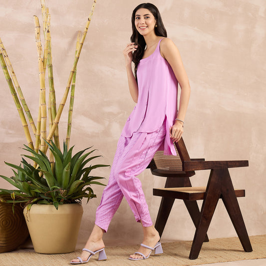 Purple High-Low Sleeveless Top