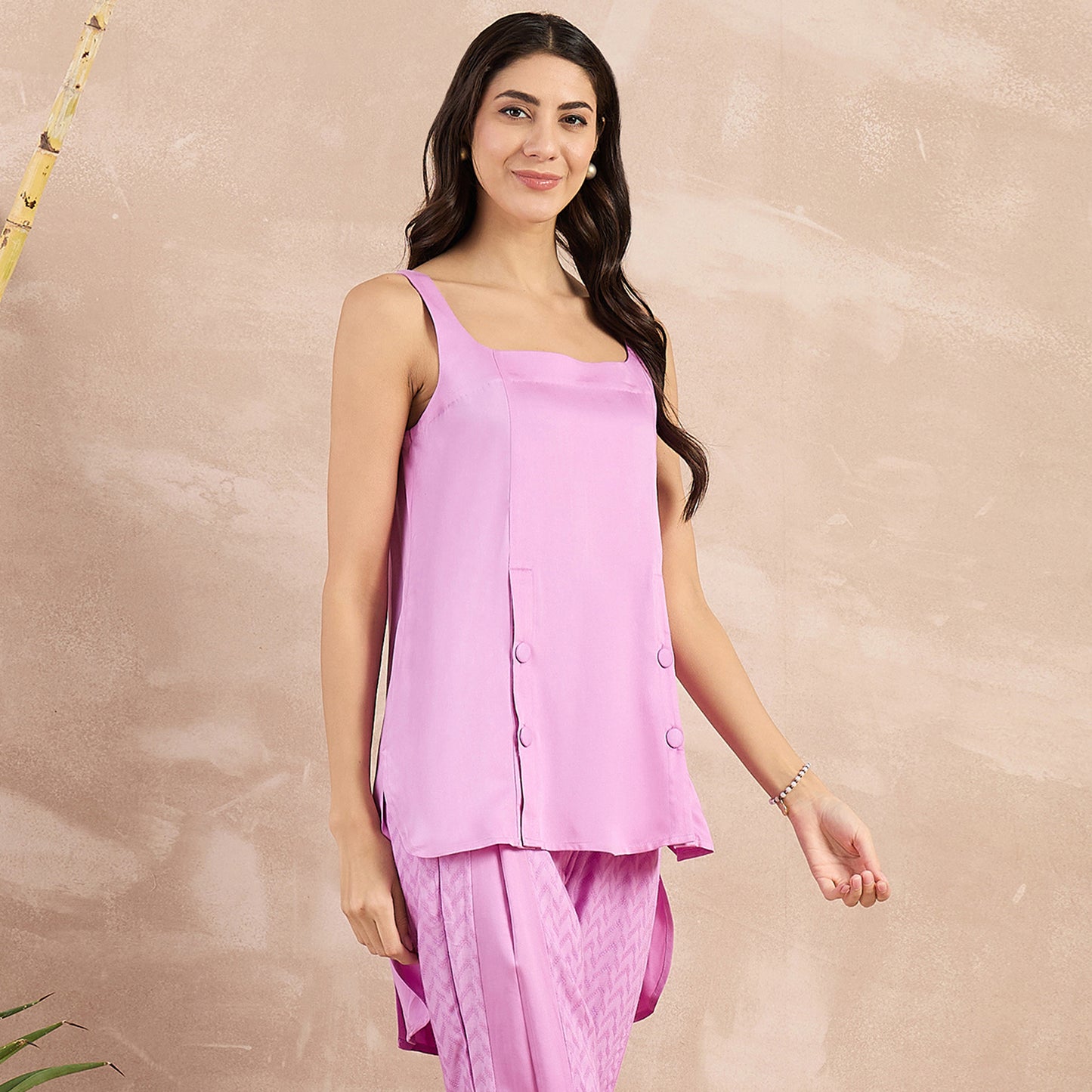 Purple High-Low Sleeveless Top