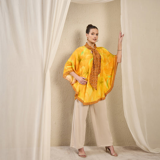 Yellow Floral Bow-Tie Top