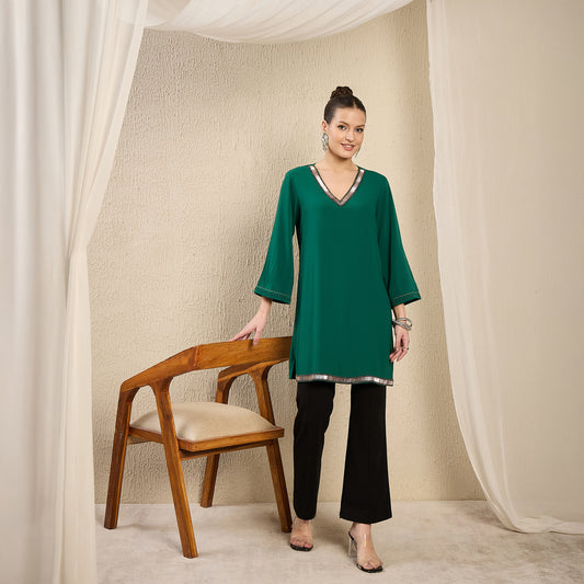 Green Hand Embroidered Top