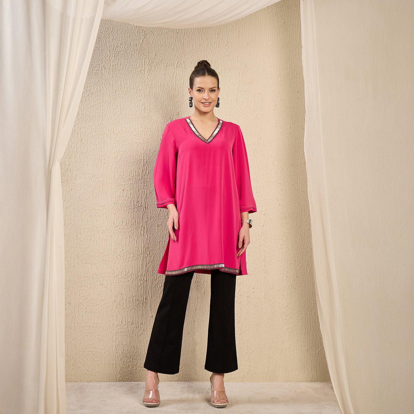 Pink Hand Embroidered Top