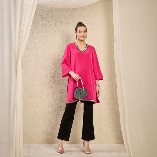 Pink Hand Embroidered Top