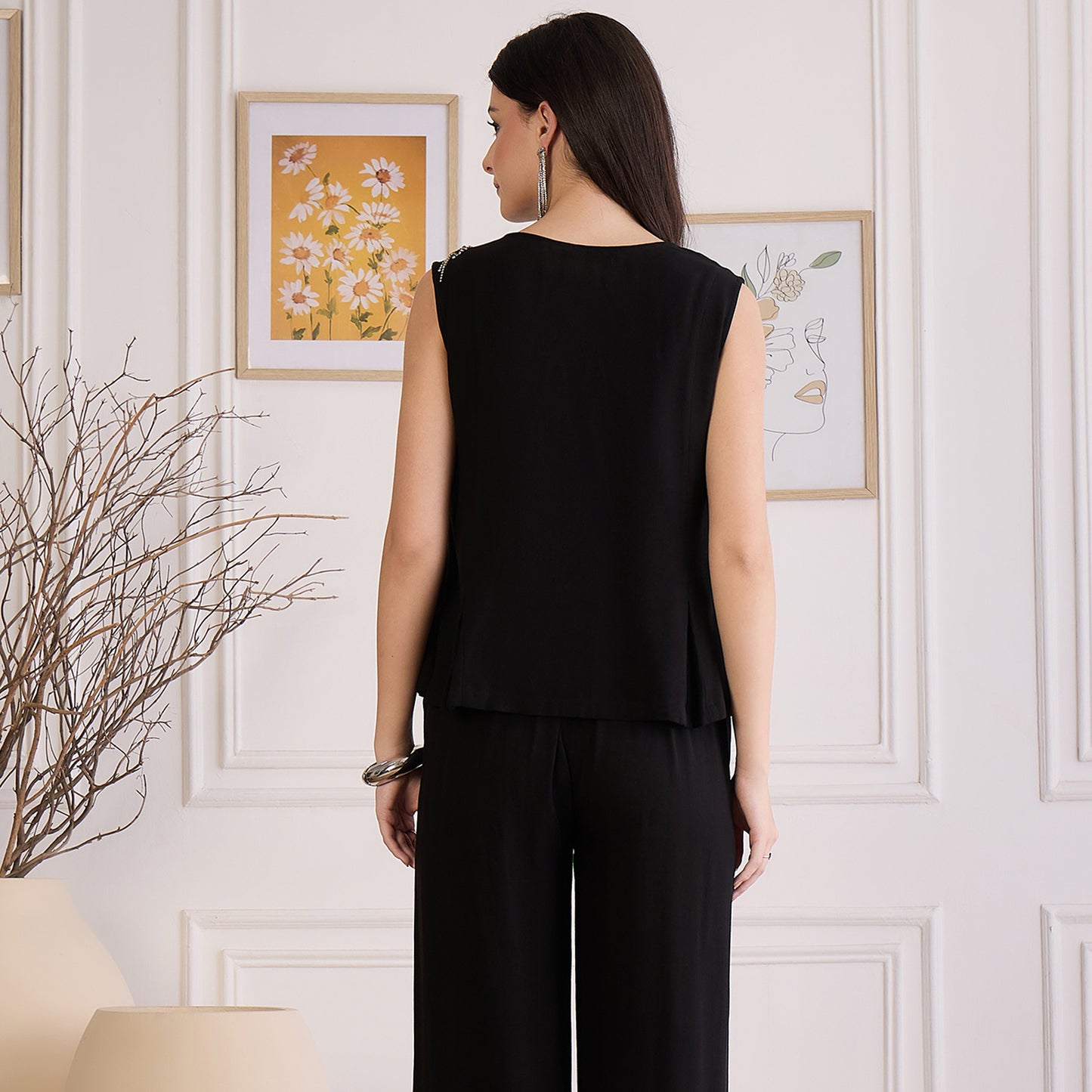 Black Fall Embellished Top