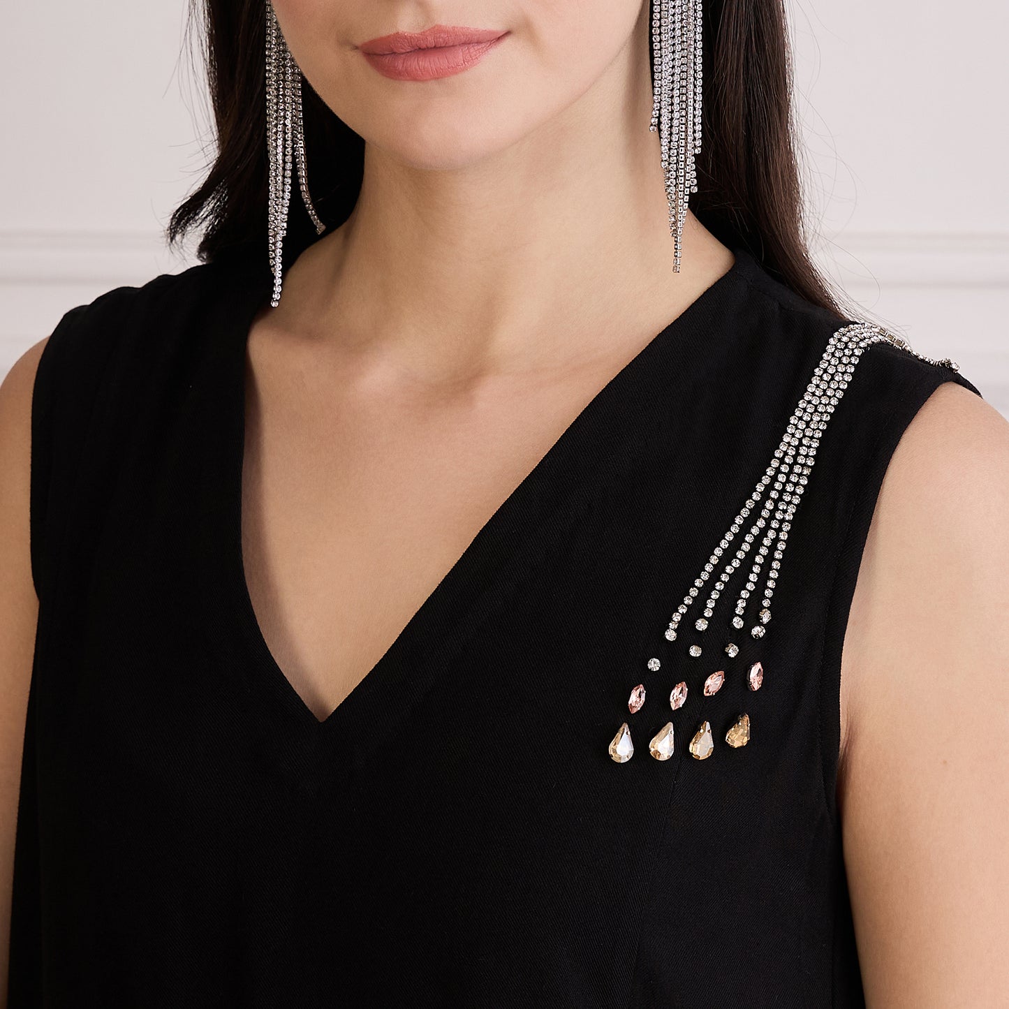 Black Fall Embellished Top