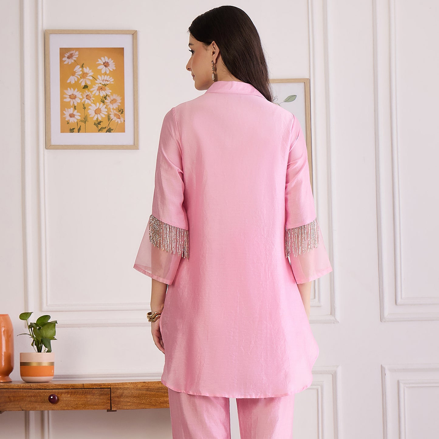 Pink Pearl Hand Embroidered Top