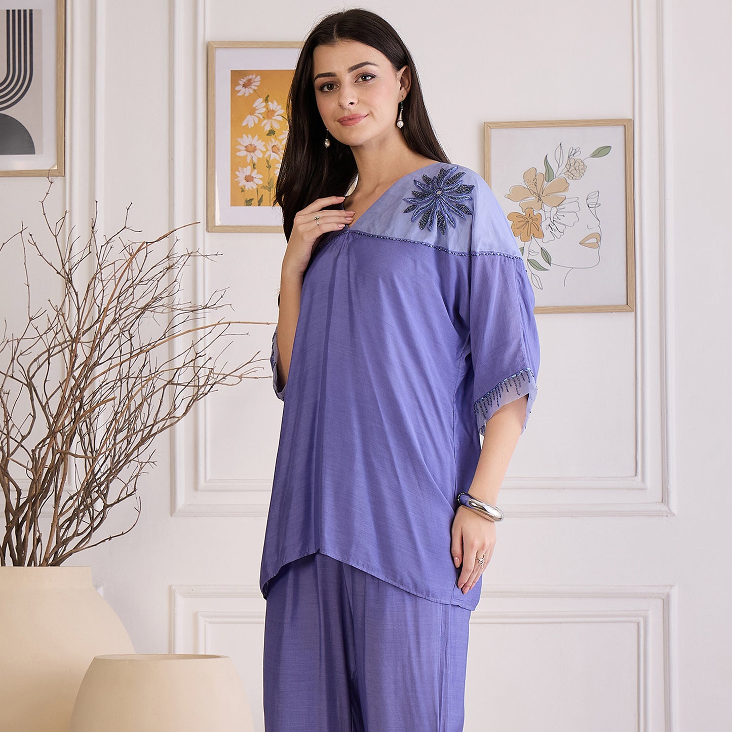 Slate Blue Dual Tone Top