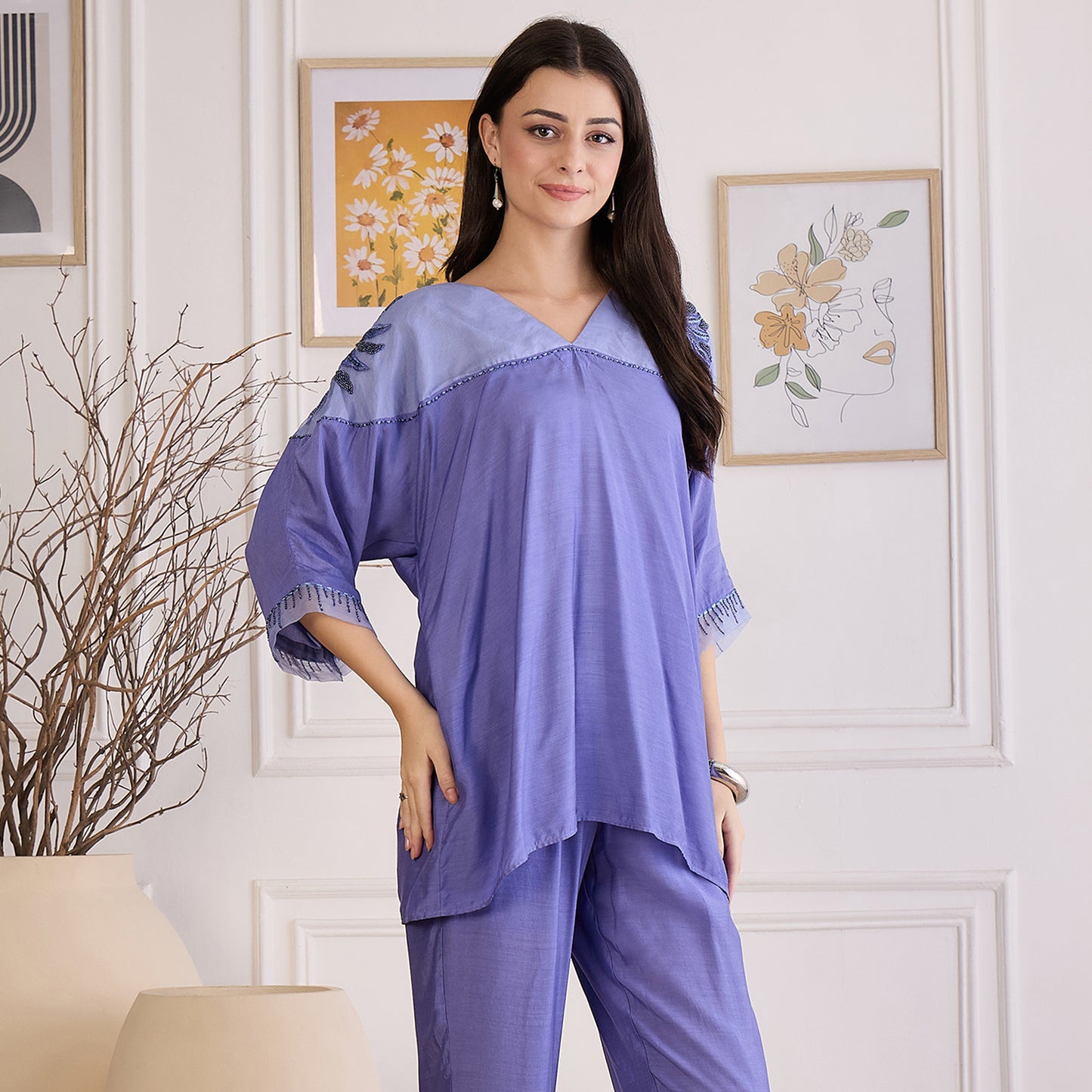 Slate Blue Dual Tone Top