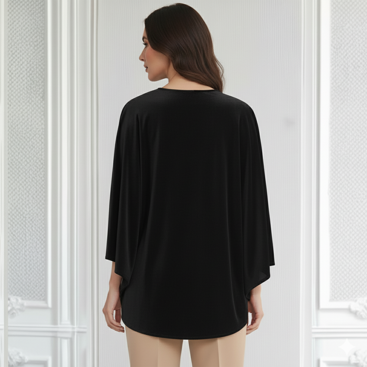 Black Twin Birds Hand Embroidered Velvet Top