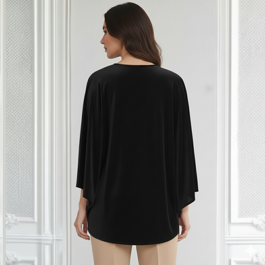 Black Twin Birds Hand Embroidered Velvet Top