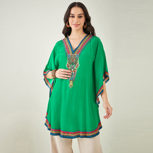 Green Embellished Tunic