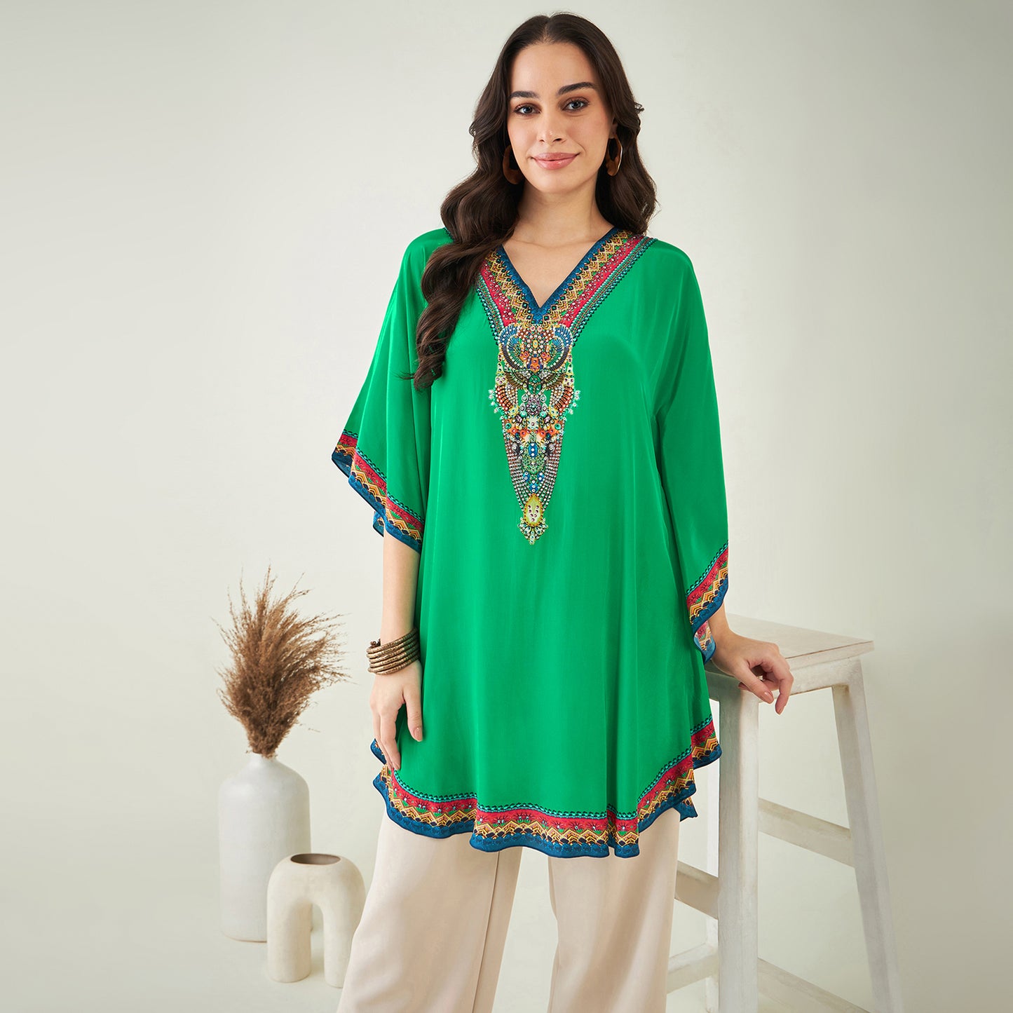 Green Embellished Tunic