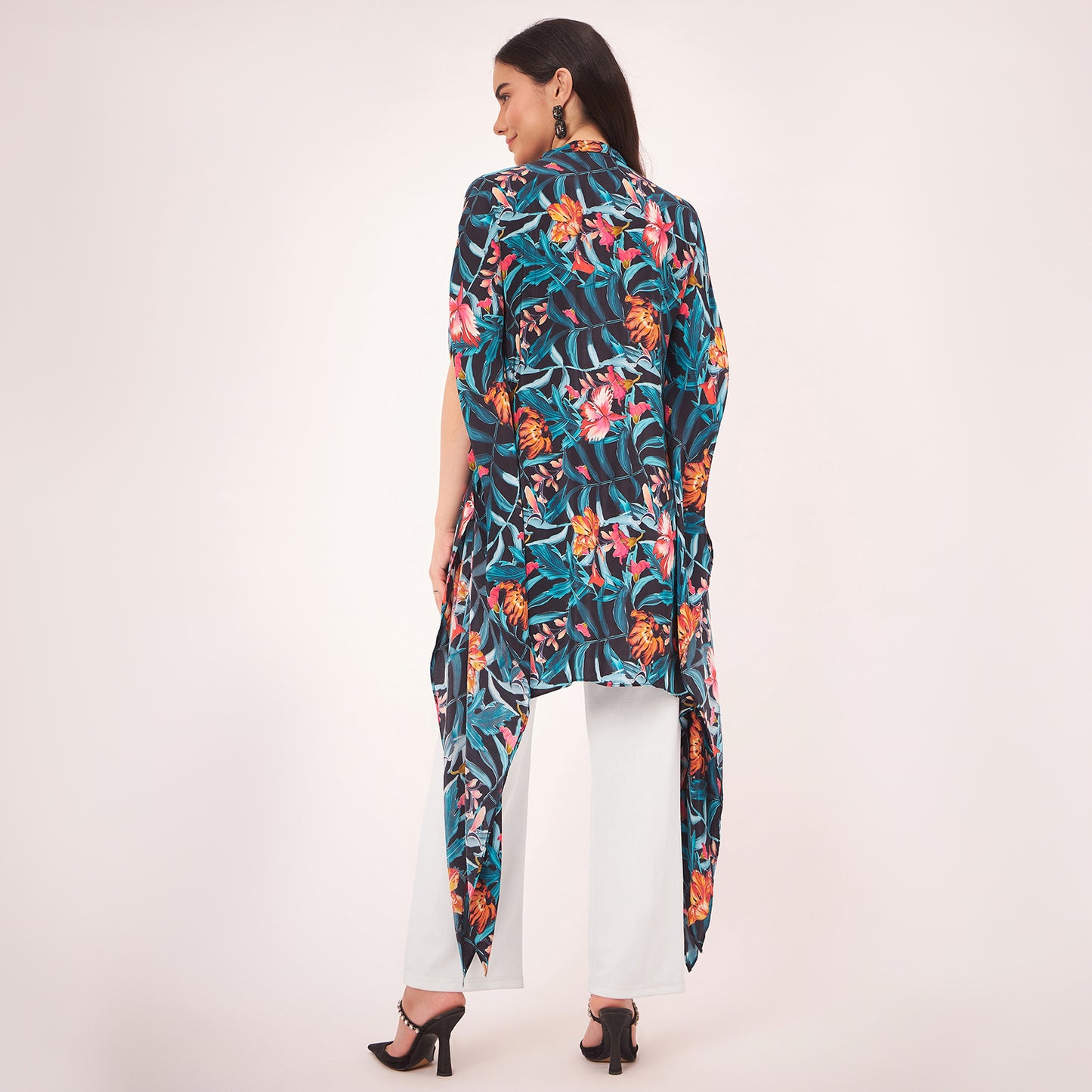 Black Tropical Print Tunic