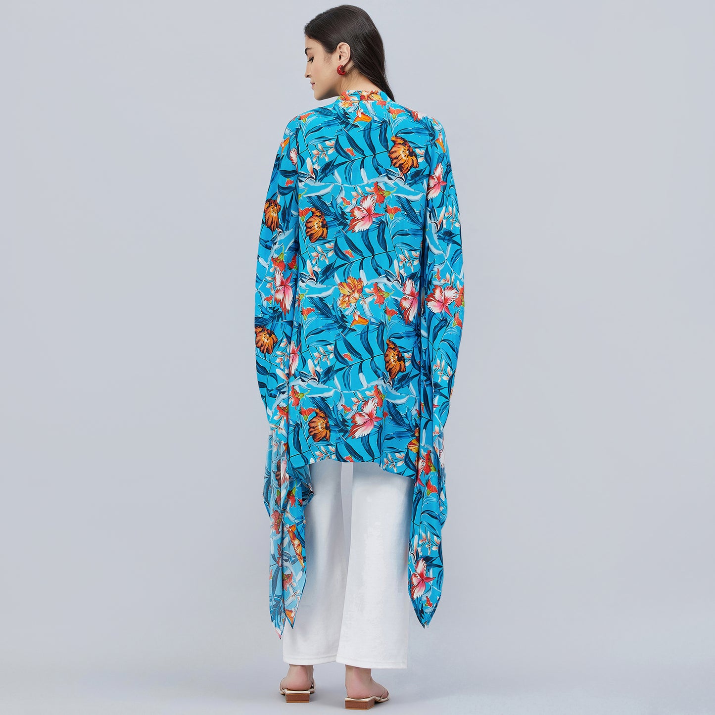 Blue Tropical Print Tunic