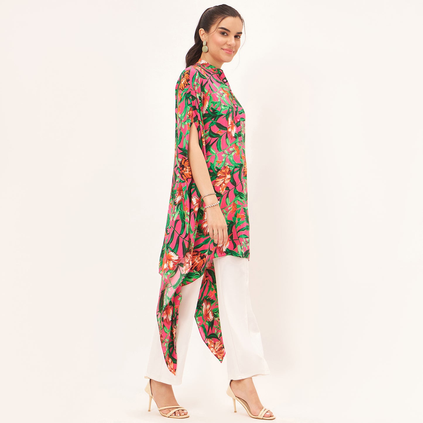 Pink Tropical Print Tunic