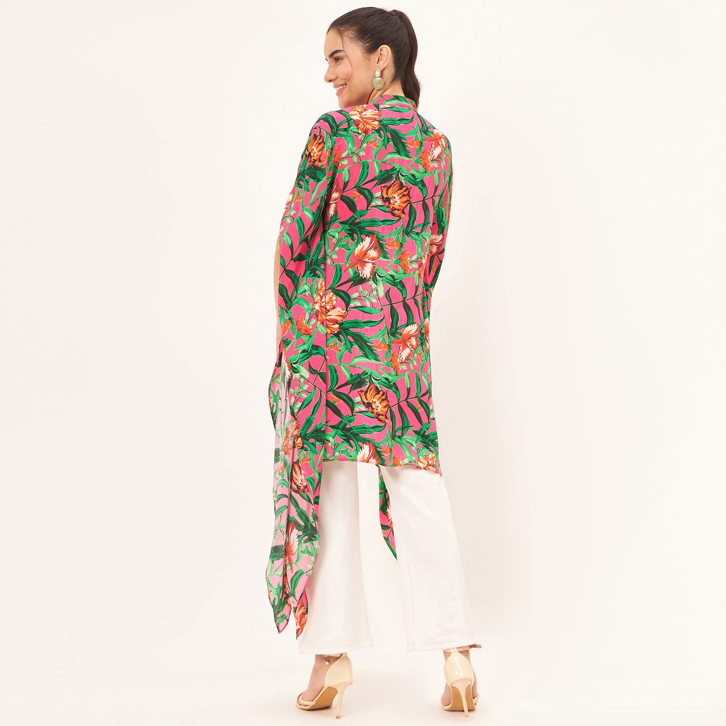 Pink Tropical Print Tunic