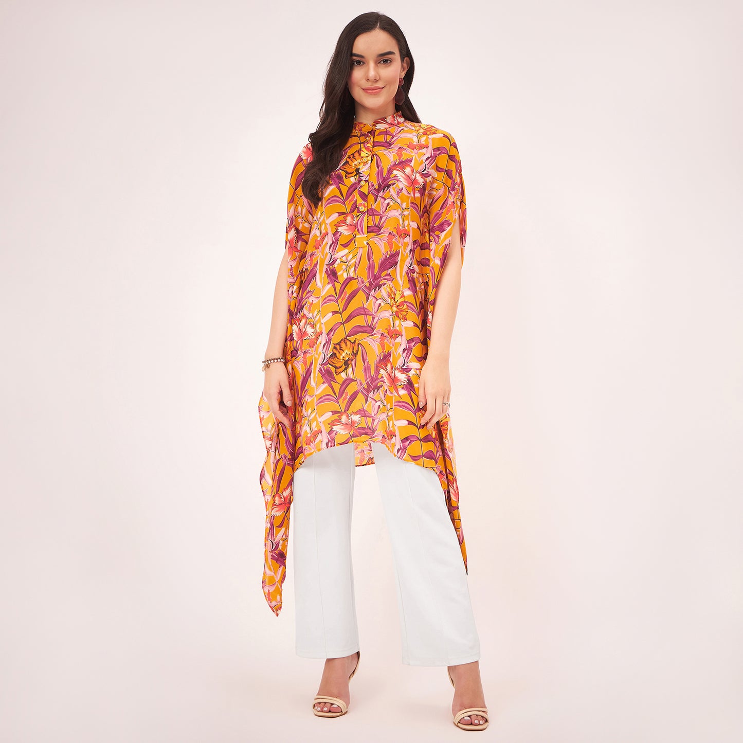 Yellow Tropical Print Tunic