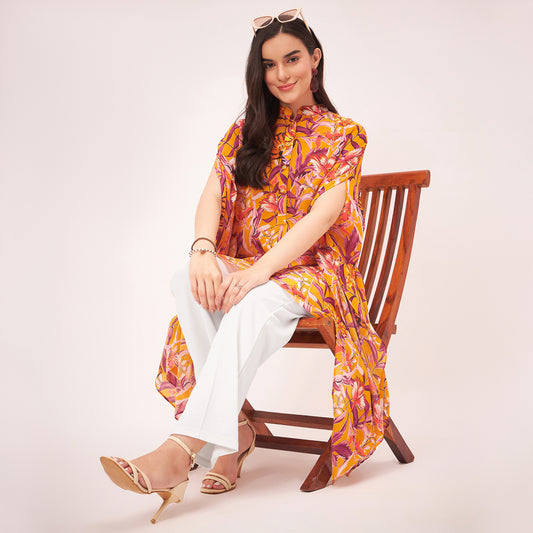 Yellow Tropical Print Tunic