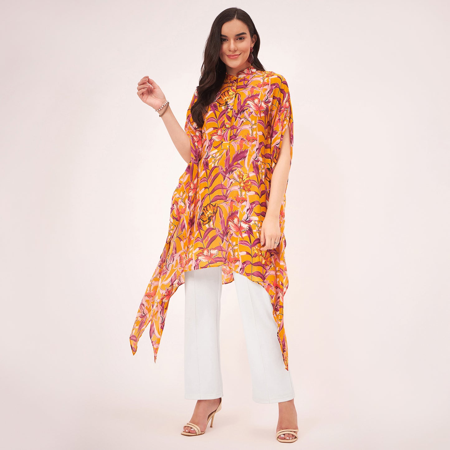 Yellow Tropical Print Tunic
