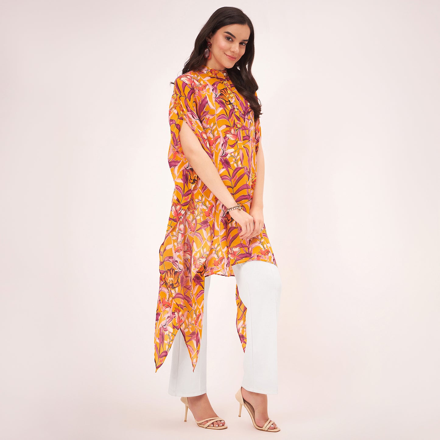 Yellow Tropical Print Tunic
