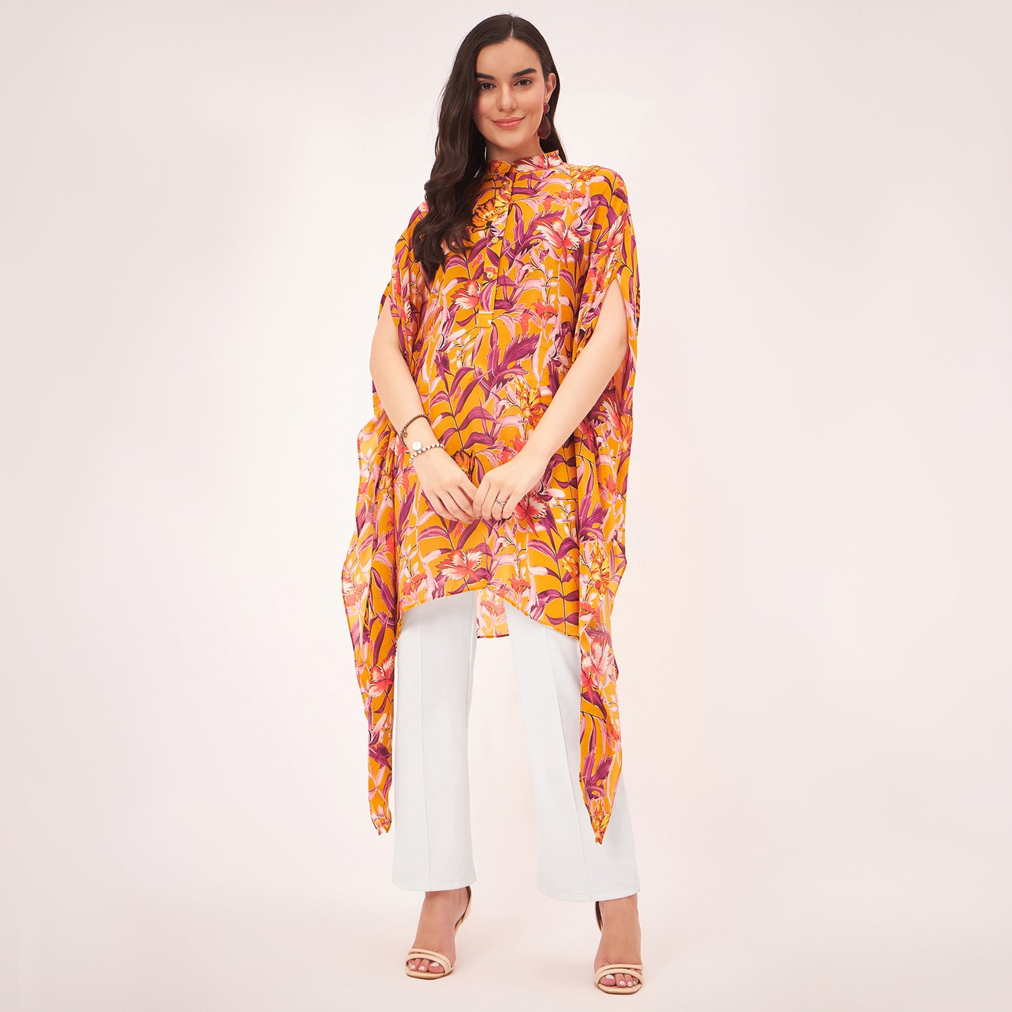 Yellow Tropical Print Tunic