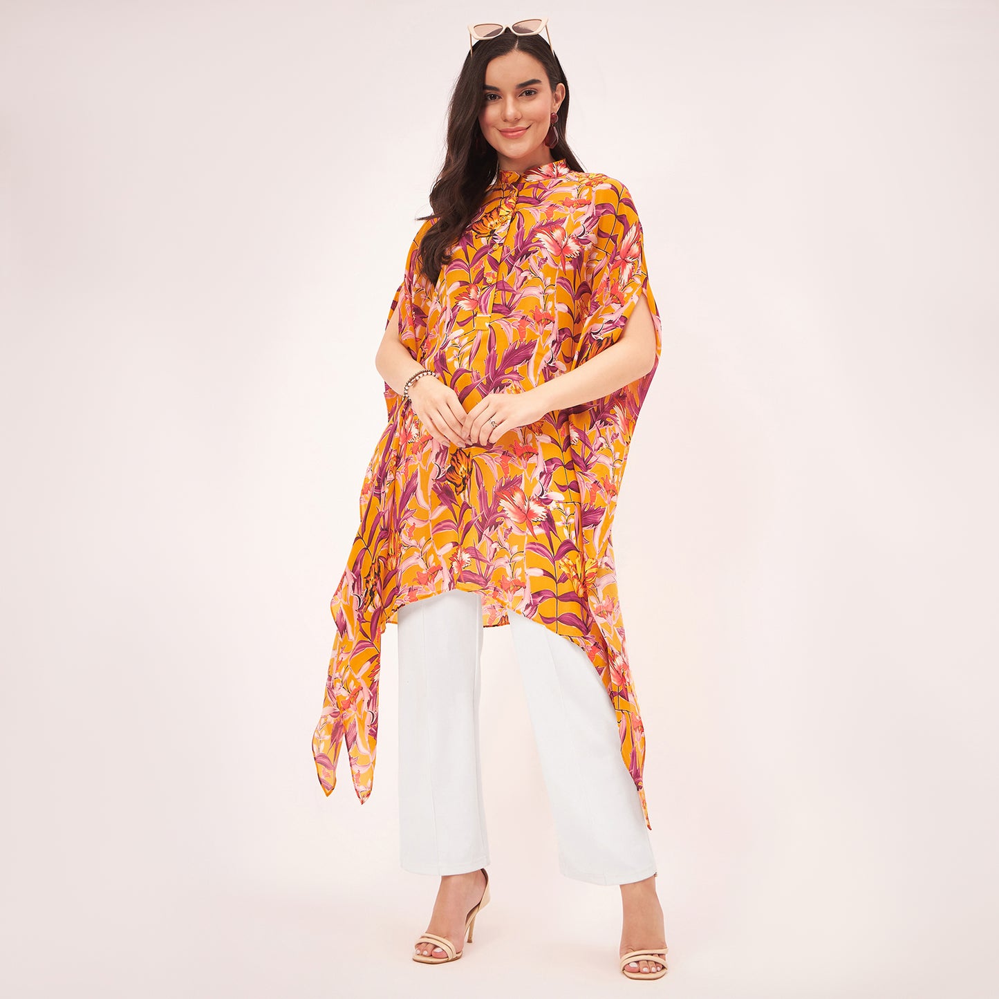 Yellow Tropical Print Tunic