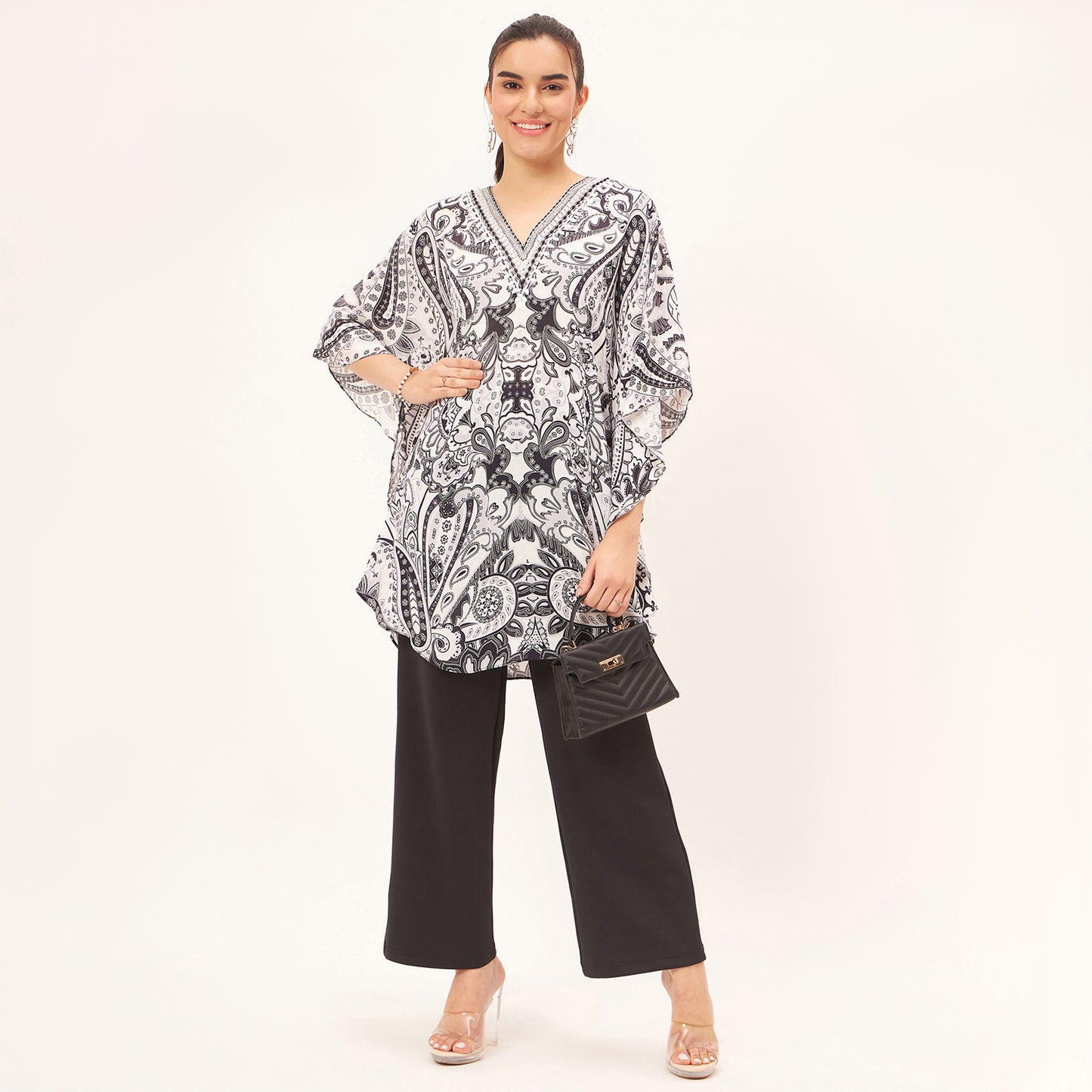 Black and White Paisley Tunic