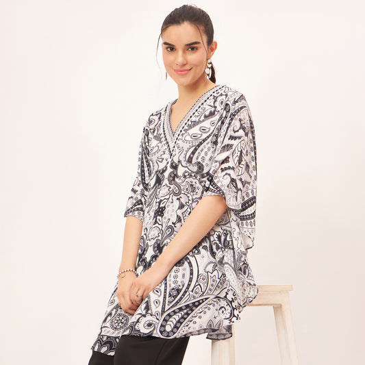 Black and White Paisley Tunic