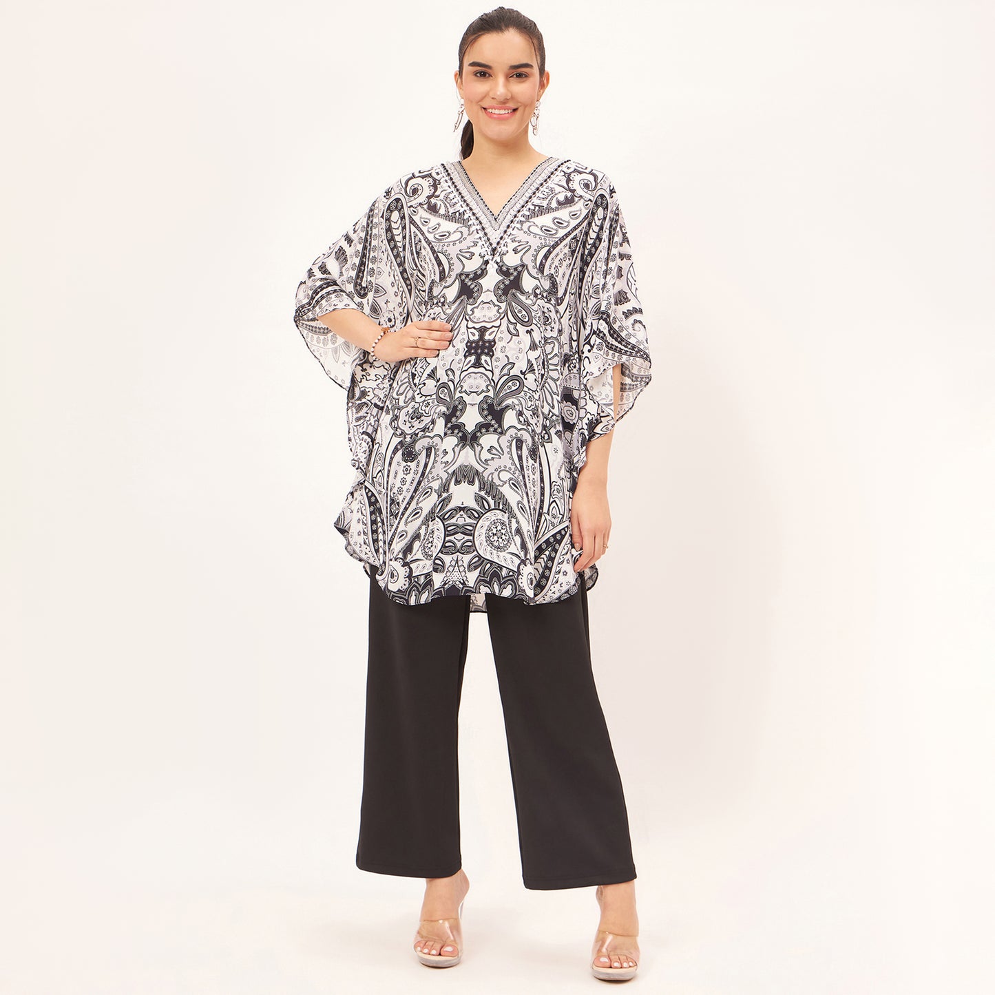 Black and White Paisley Tunic