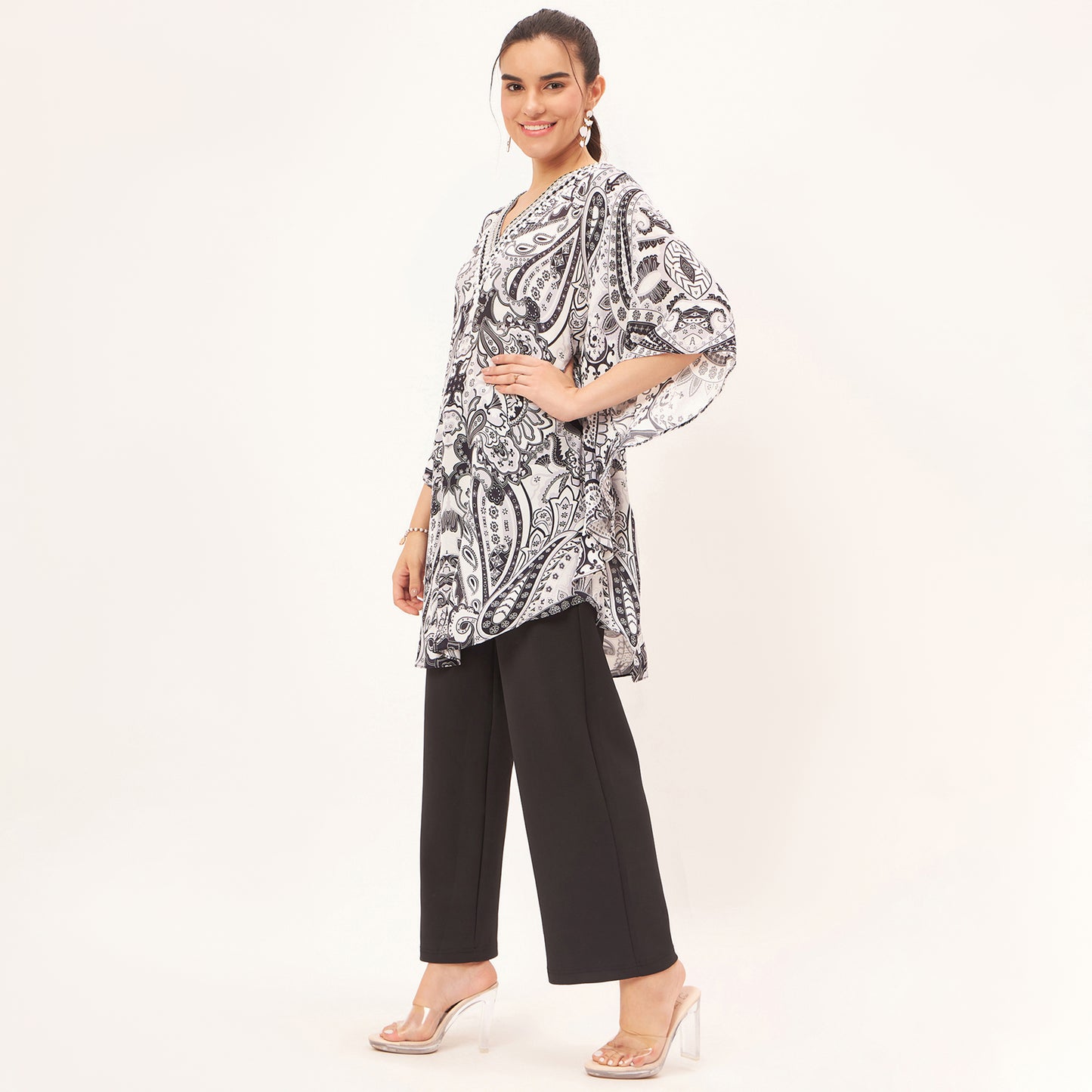 Black and White Paisley Tunic