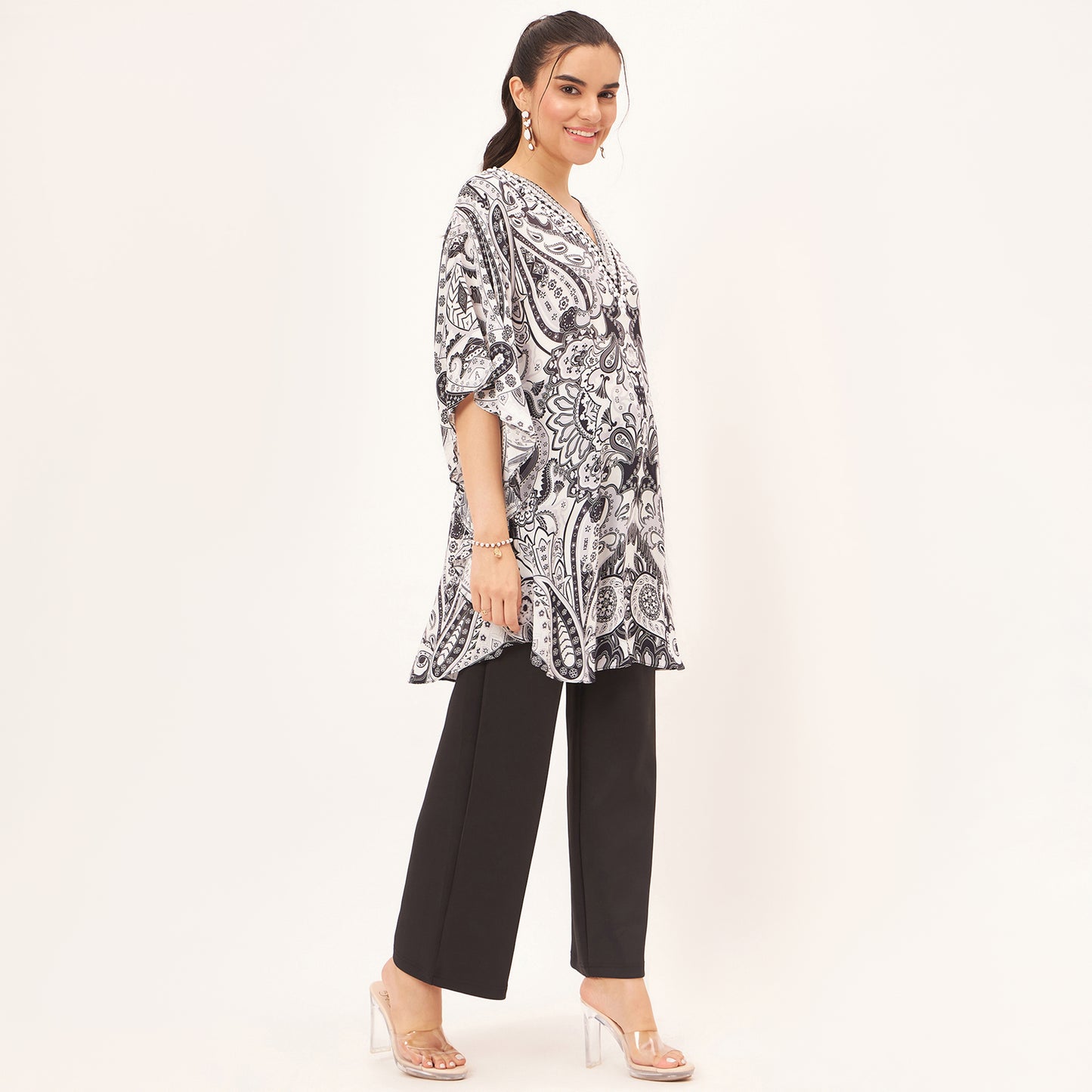 Black and White Paisley Tunic