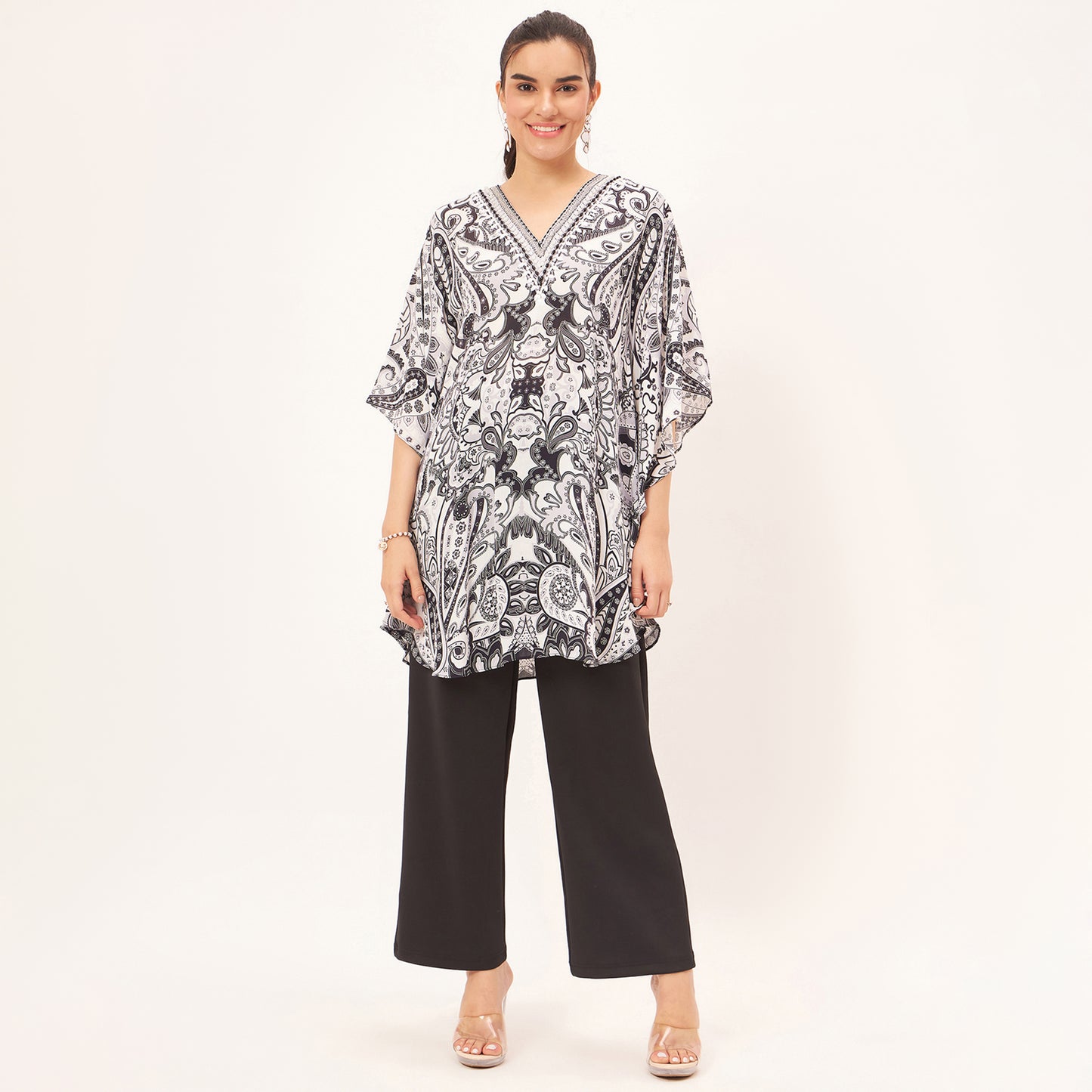 Black and White Paisley Tunic