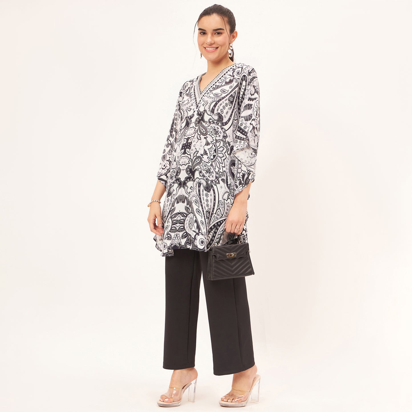 Black and White Paisley Tunic