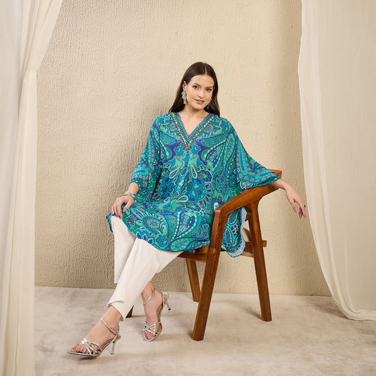 Blue and Green Paisley Tunic