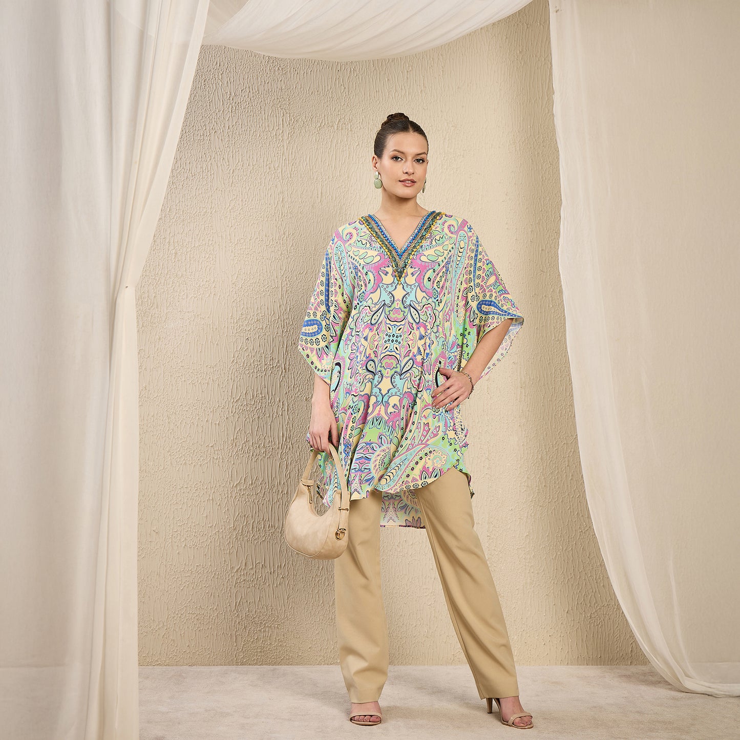 Green and Yellow Paisley Tunic