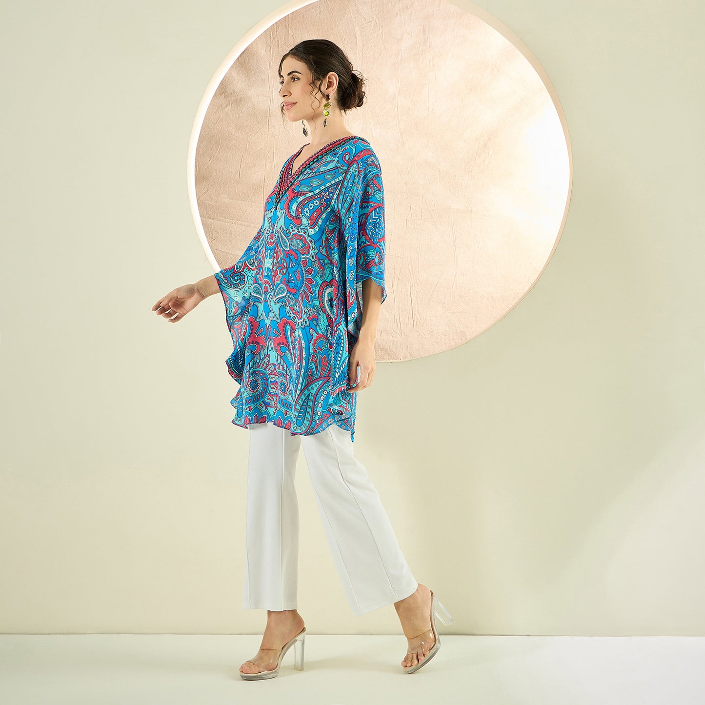 Hot Pink and Blue Paisley Tunic