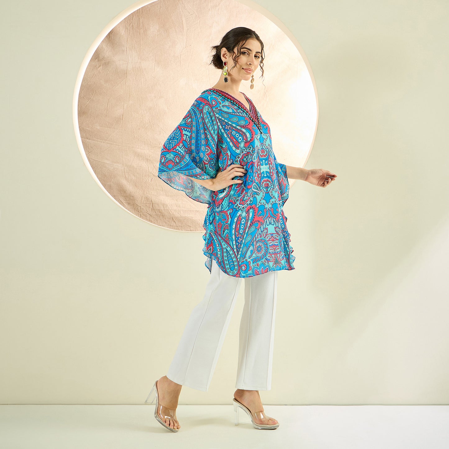 Hot Pink and Blue Paisley Tunic
