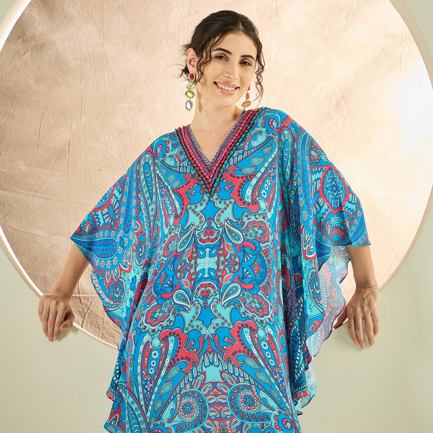Hot Pink and Blue Paisley Tunic