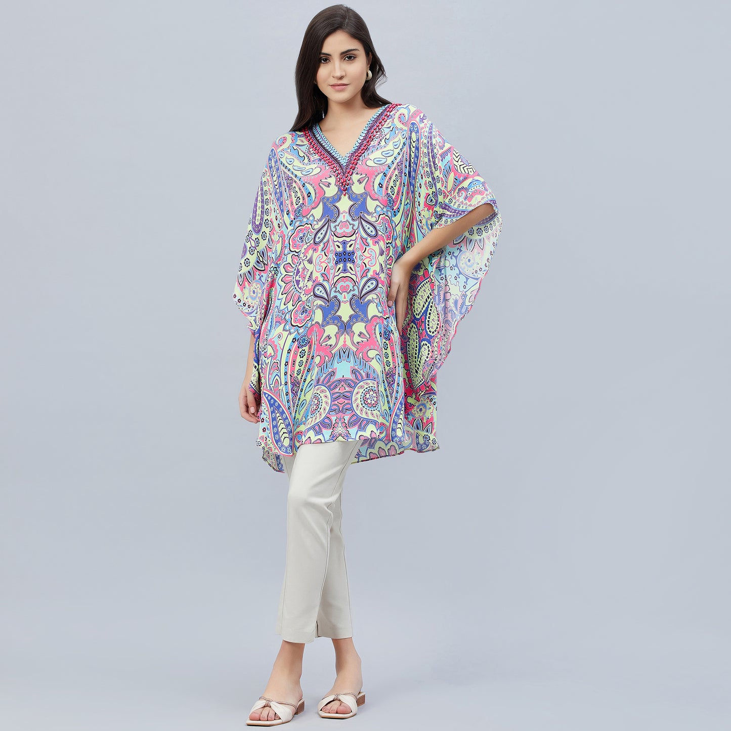 Mauve and Blue Paisley Tunic