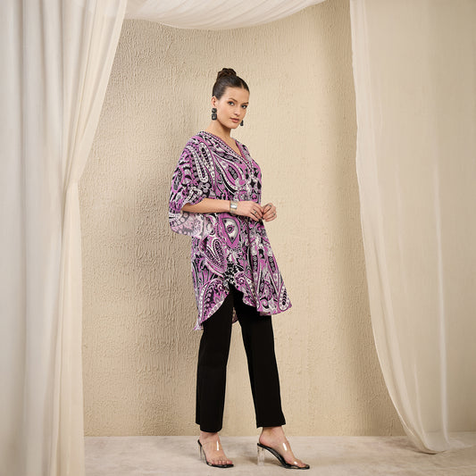 Mauve and Black Paisley Tunic