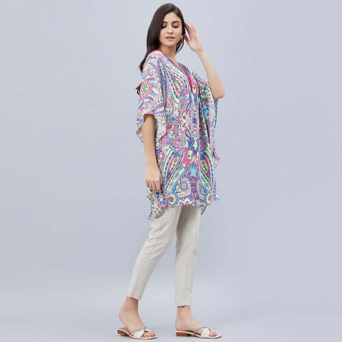 Mauve and Blue Paisley Tunic