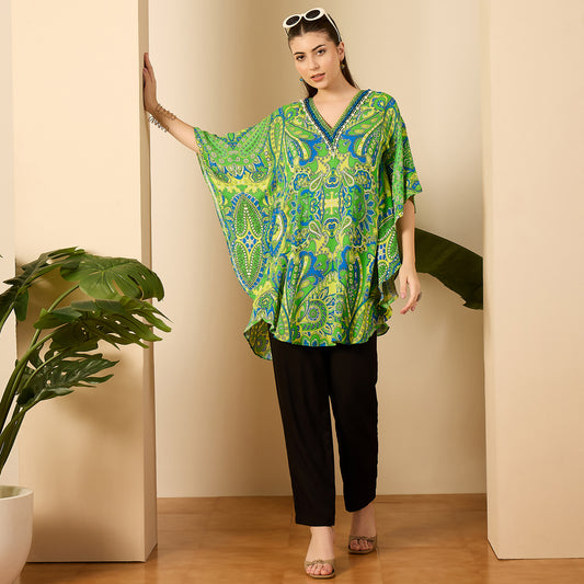 Parrot Green and Yellow Paisley Tunic