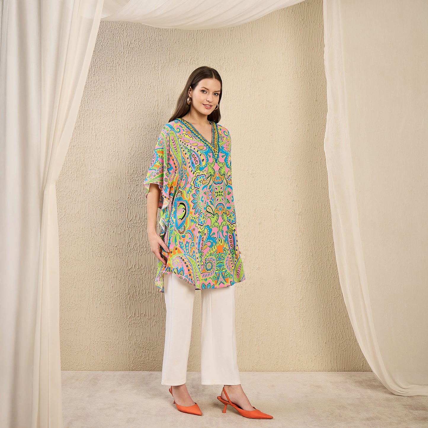 Pink and Blue Paisley Tunic