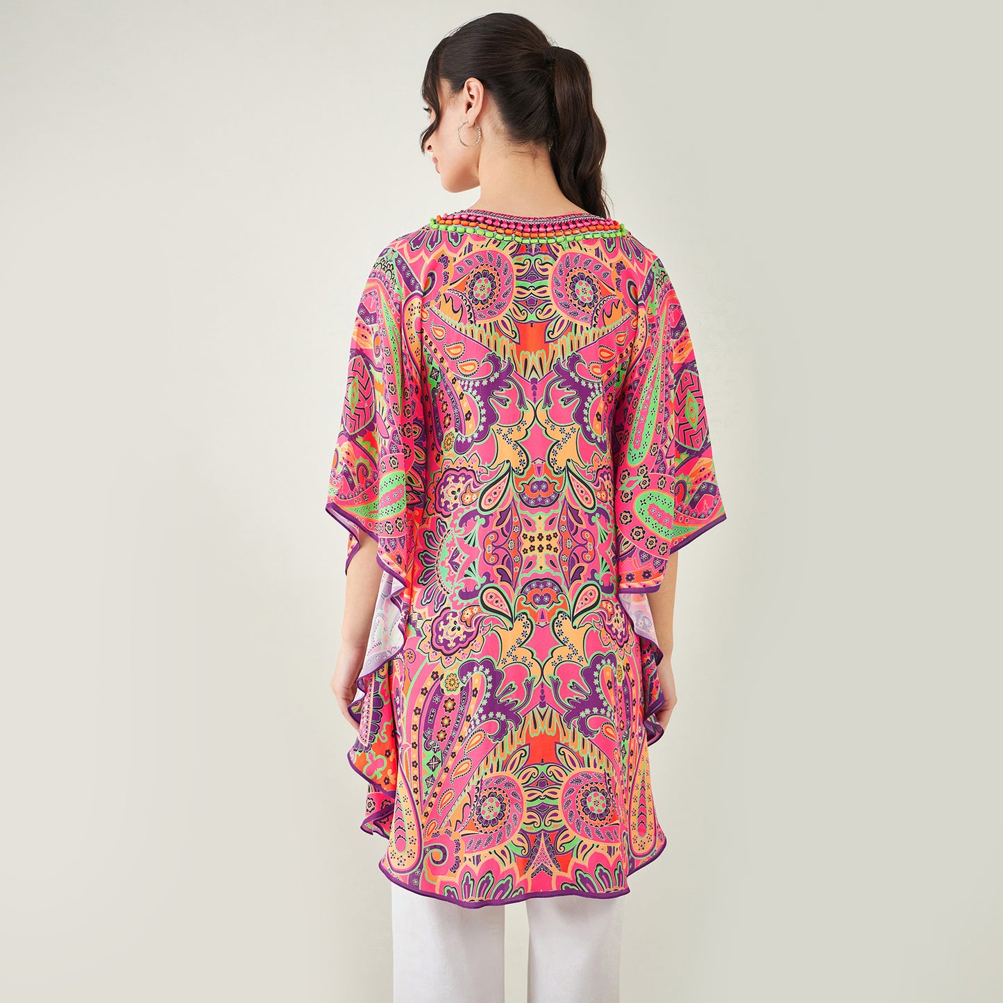 Rose Pink and Yellow Paisley Tunic