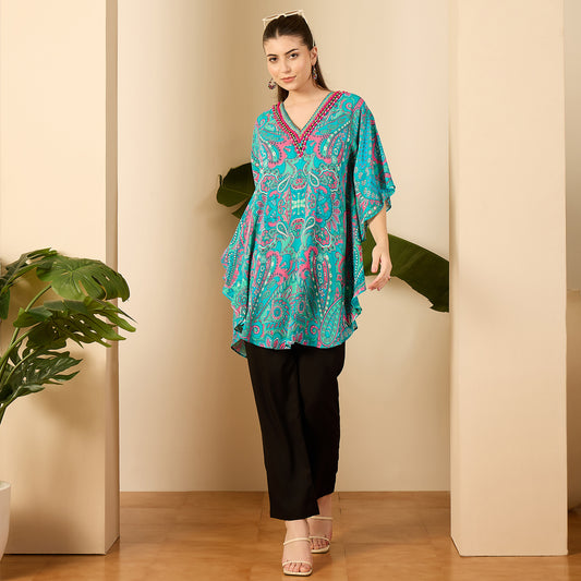 Sea Green and Pink Paisley Tunic