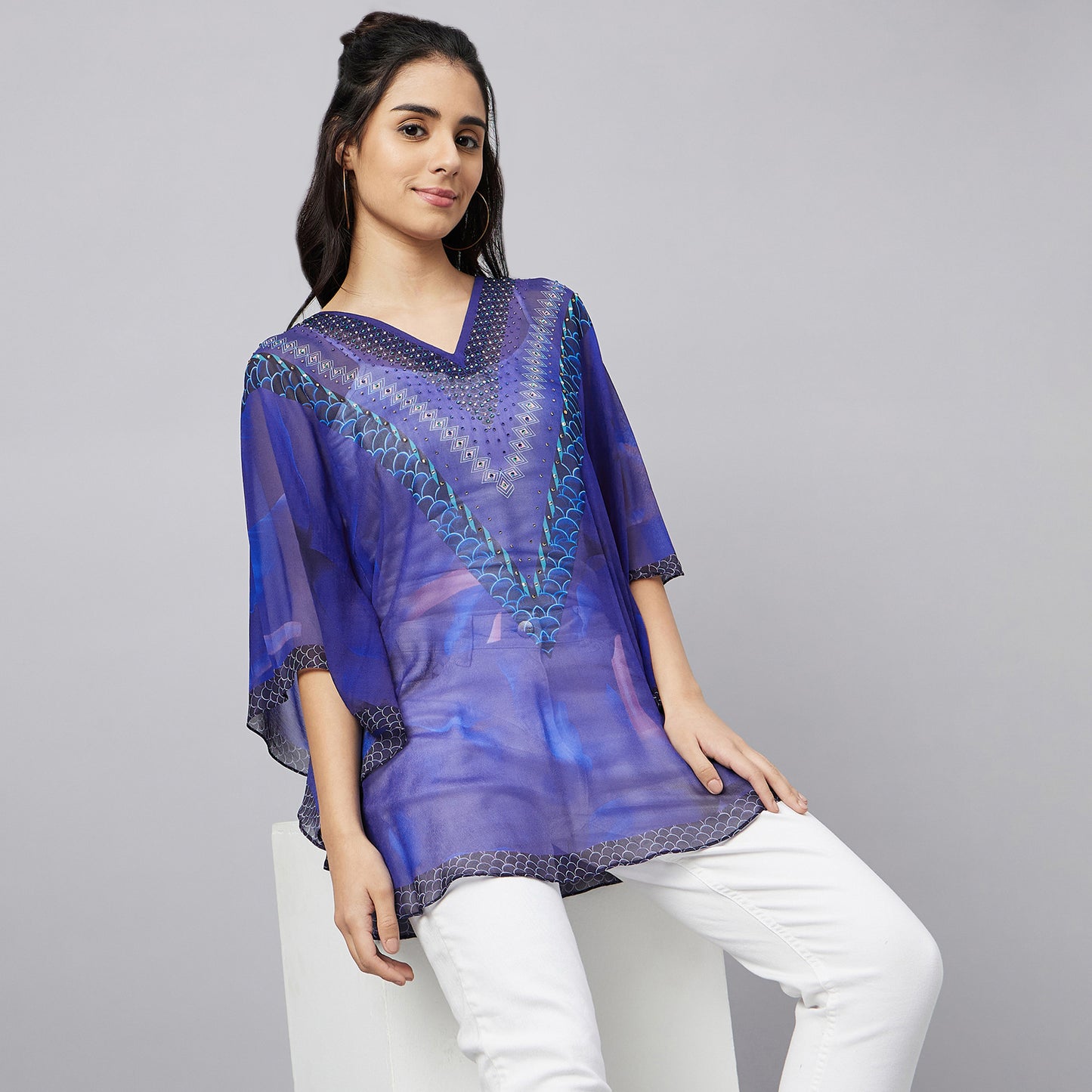 Blue Floral Tunic