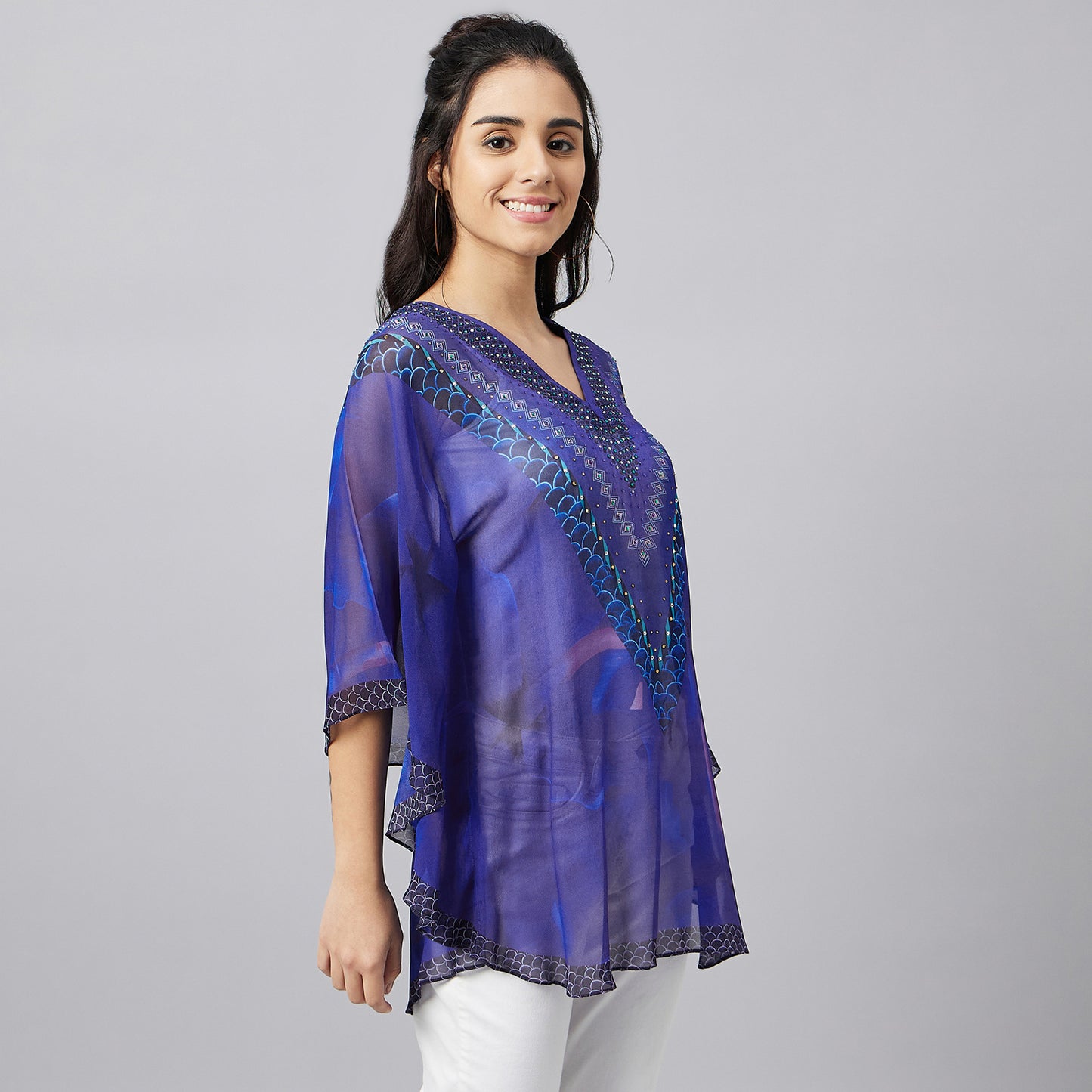 Blue Floral Tunic