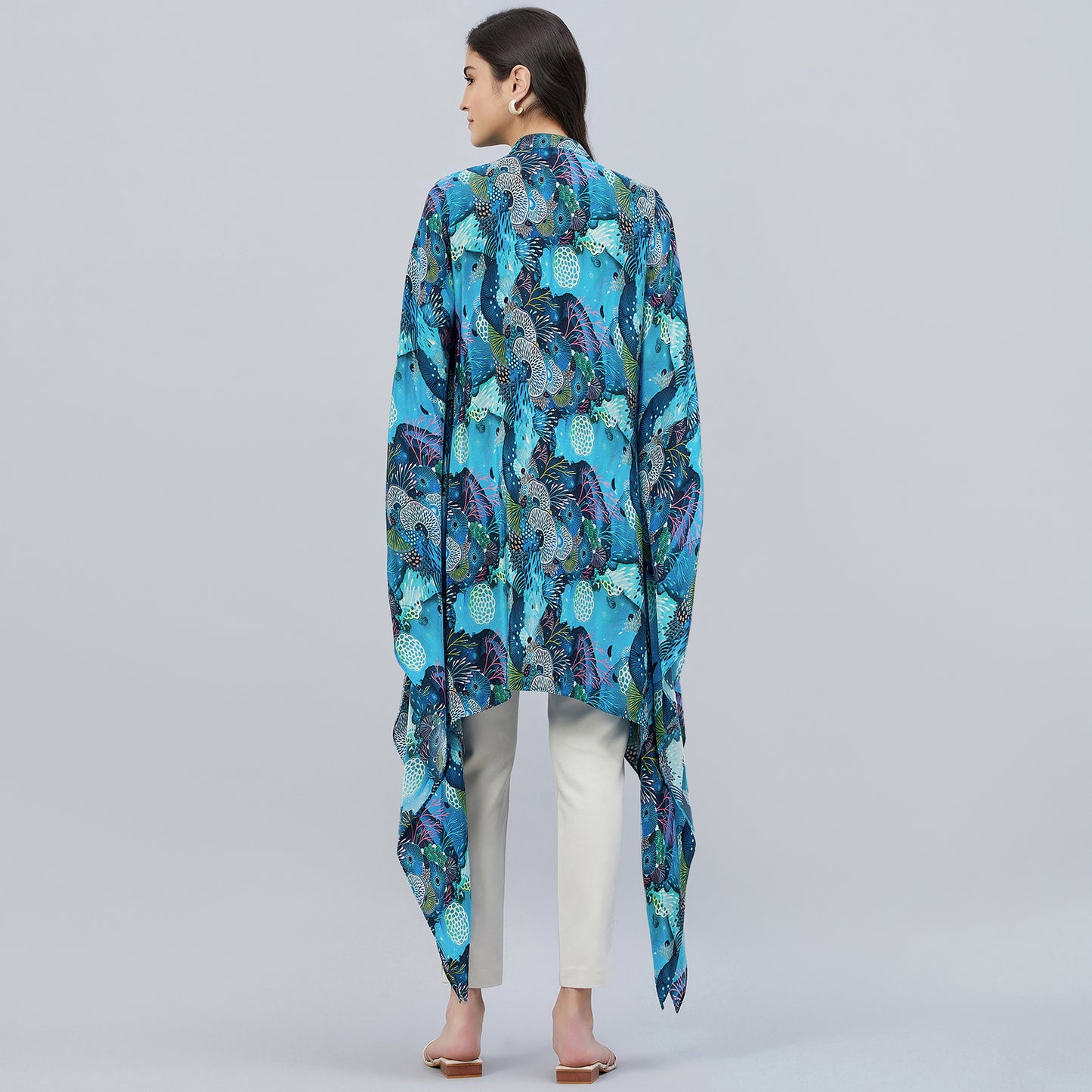 Blue and Green Sea Jungle Print Tunic