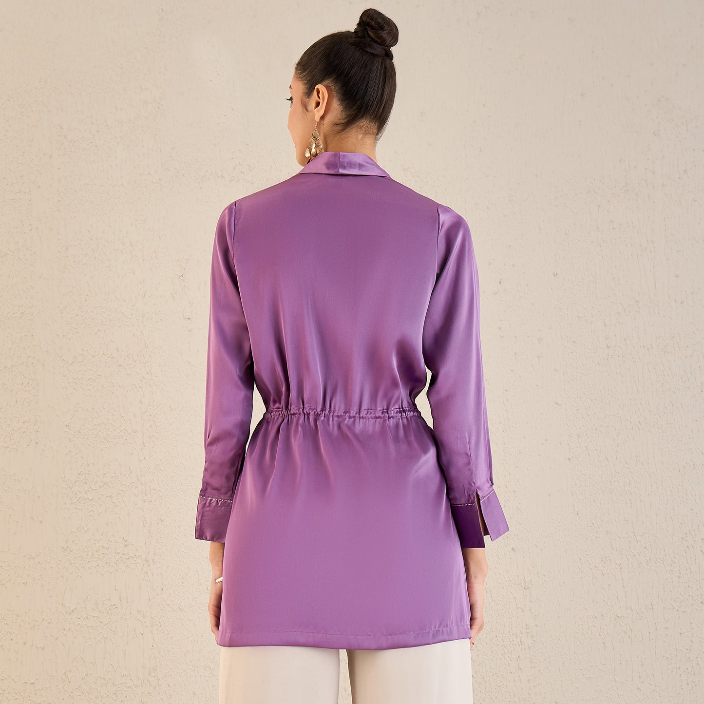 Lilac Semi-Formal Embellished Satin Tunic