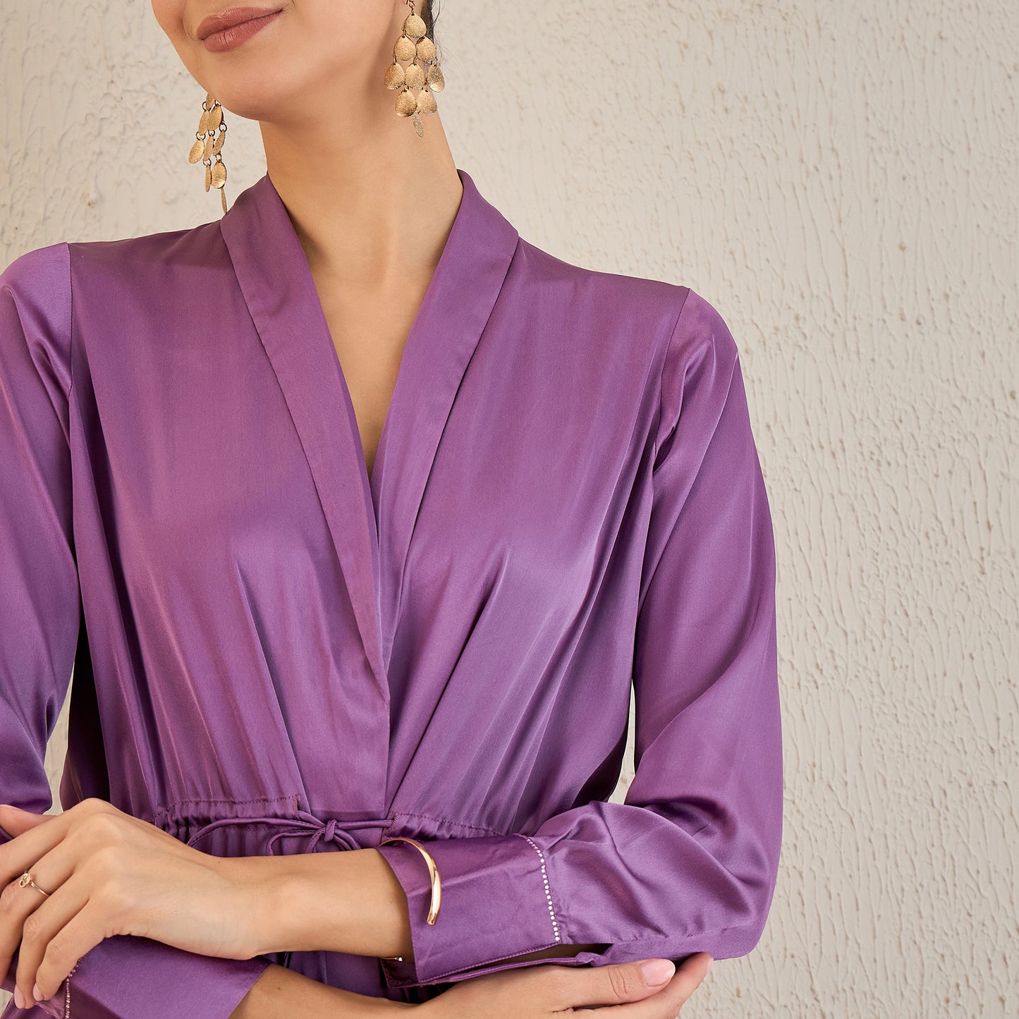 Lilac Semi-Formal Embellished Satin Tunic